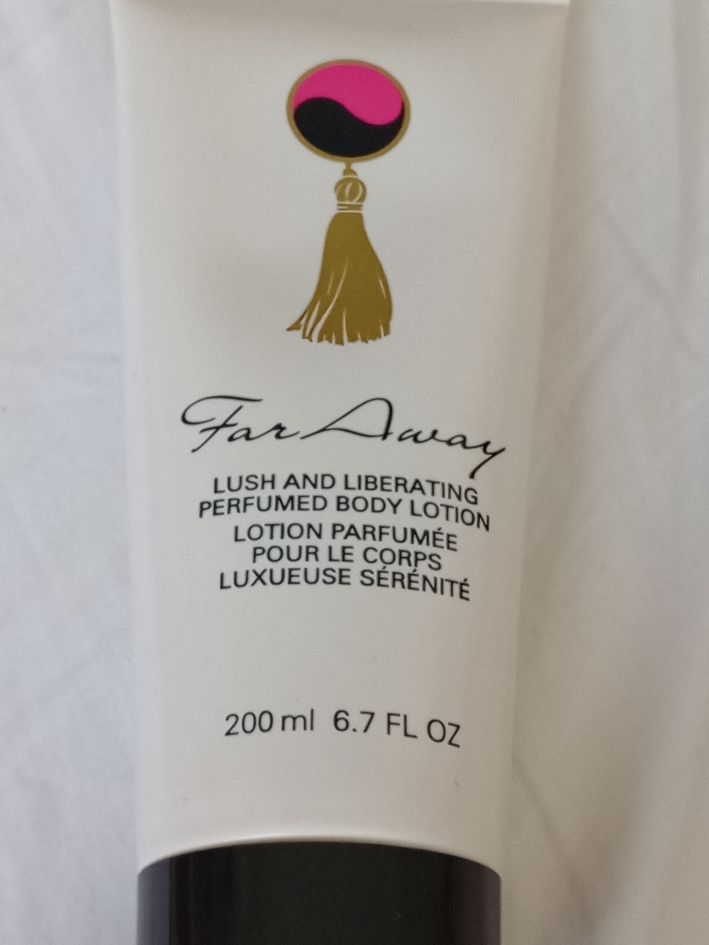 Far Away Perfumed Body Lotion - White & Black with Gold Accent Full Size